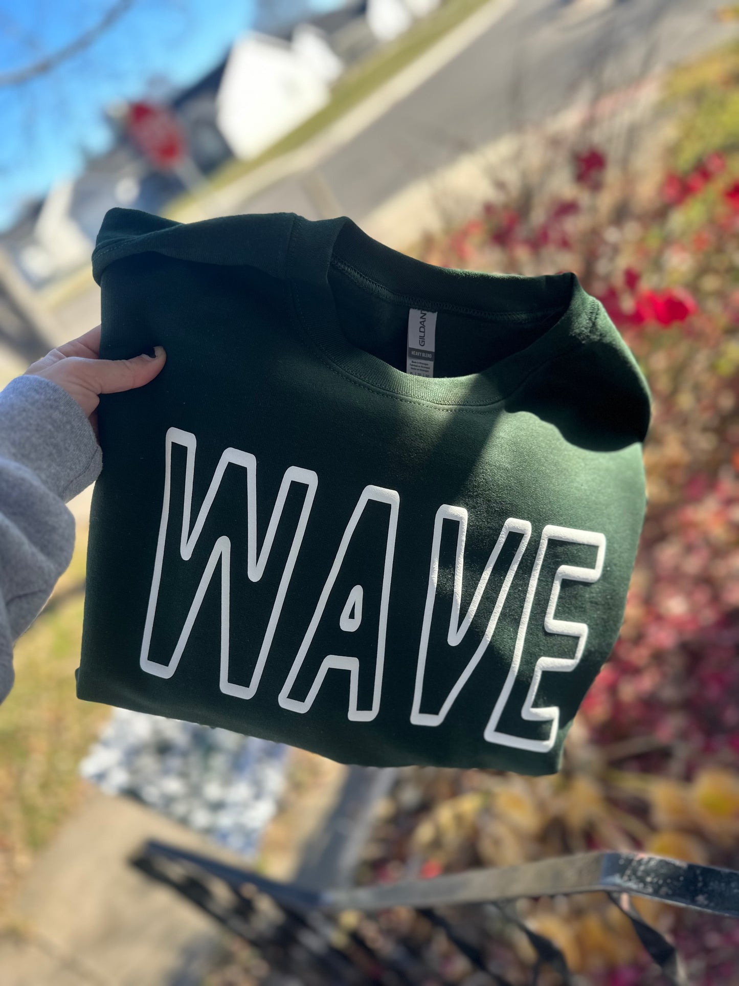Green wave outline crew