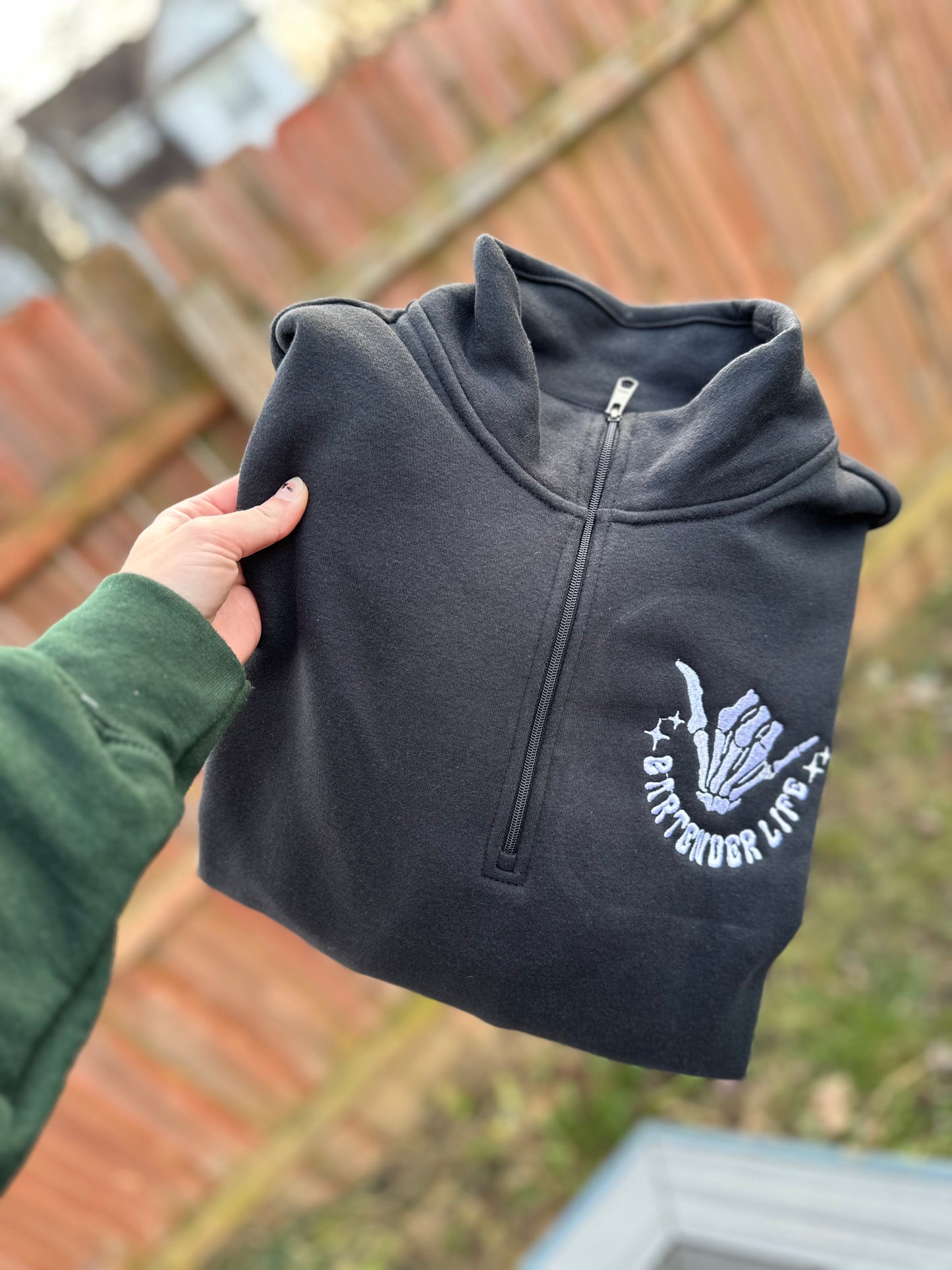 Bartender life half zip