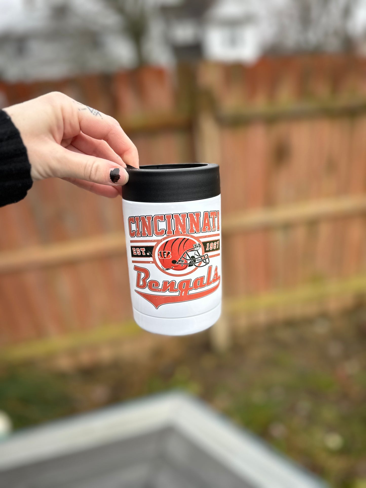 Bengals metal can cooler