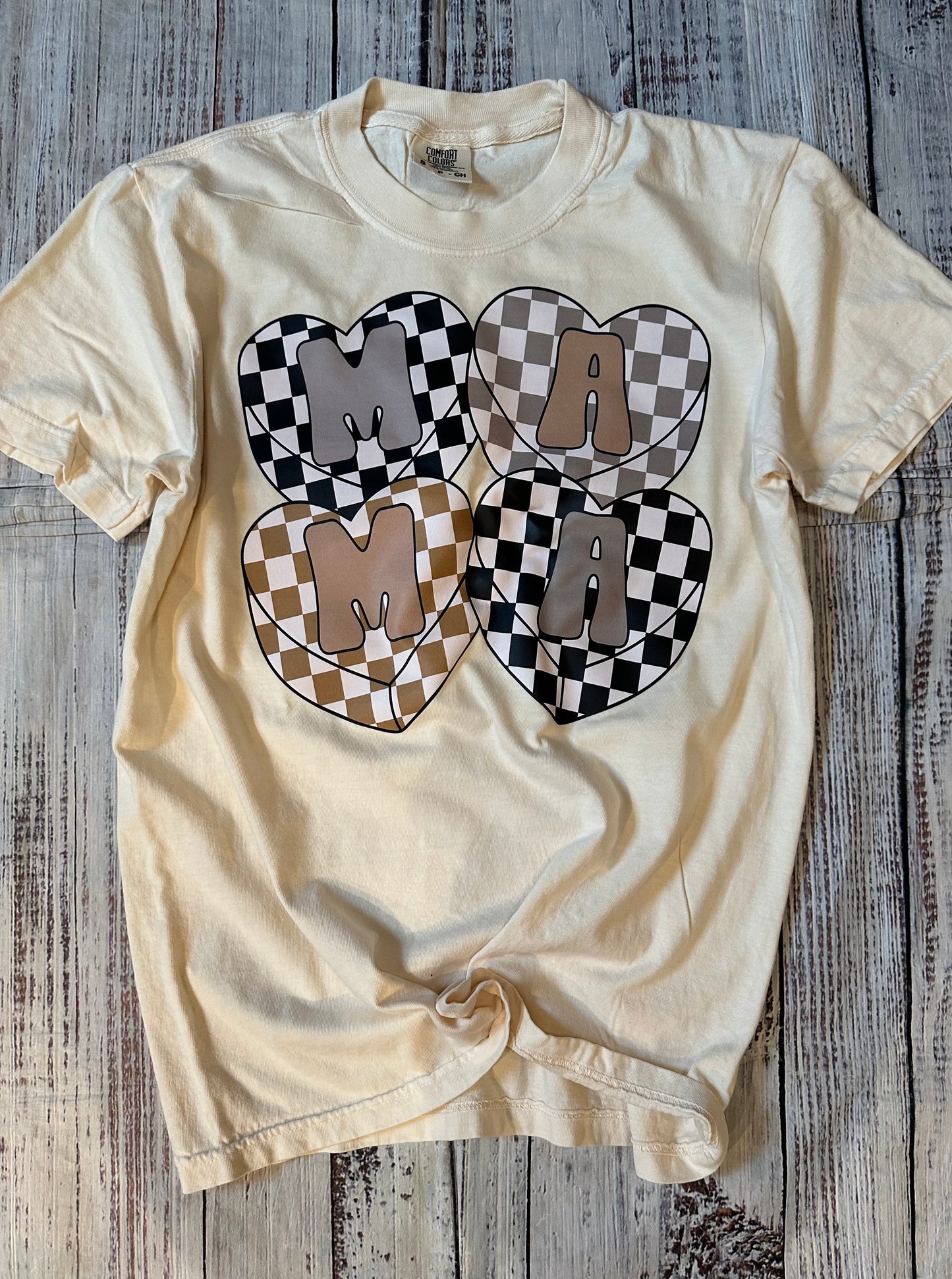Checkered mama hearts