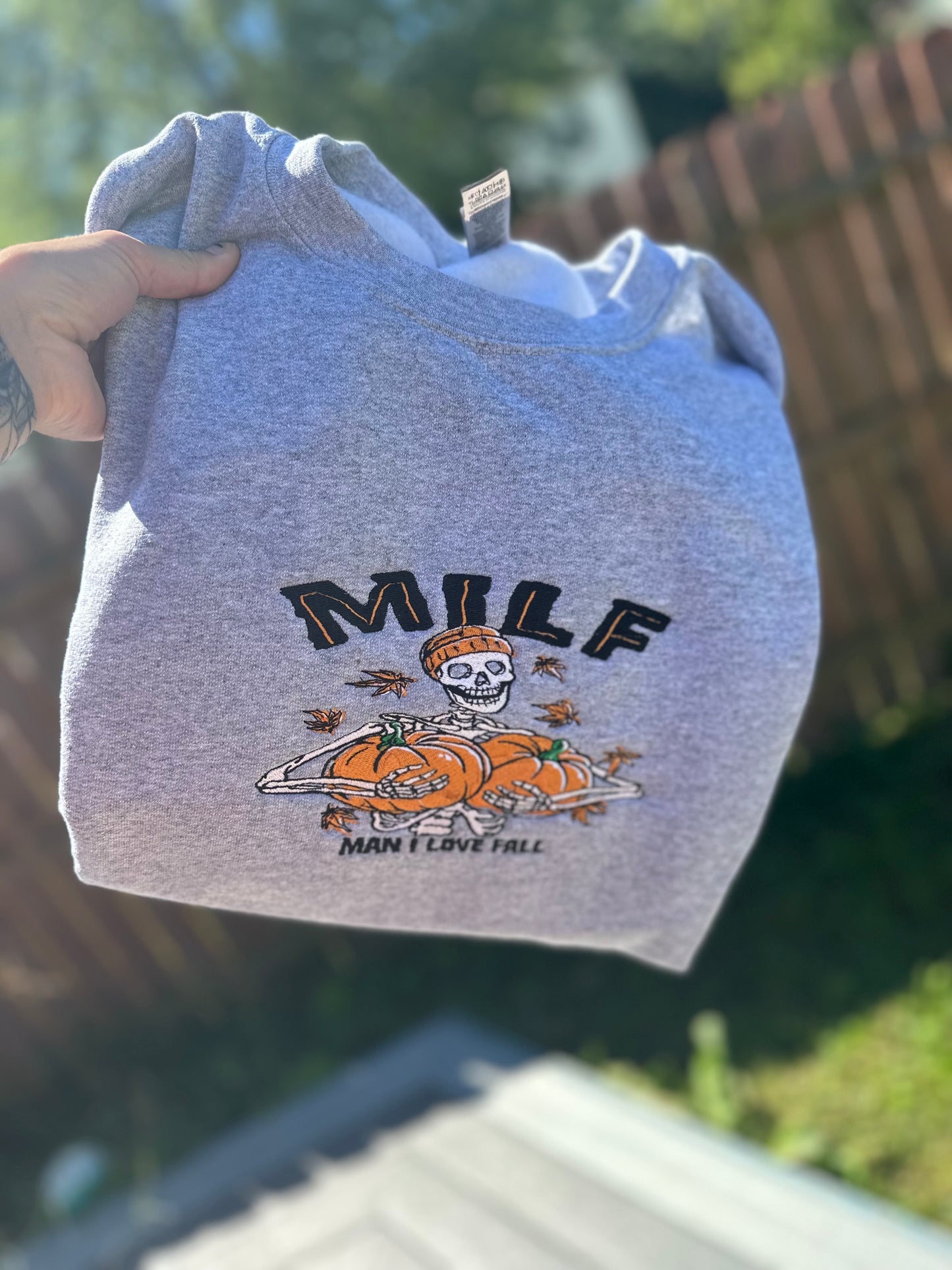 Milf embroidered crew