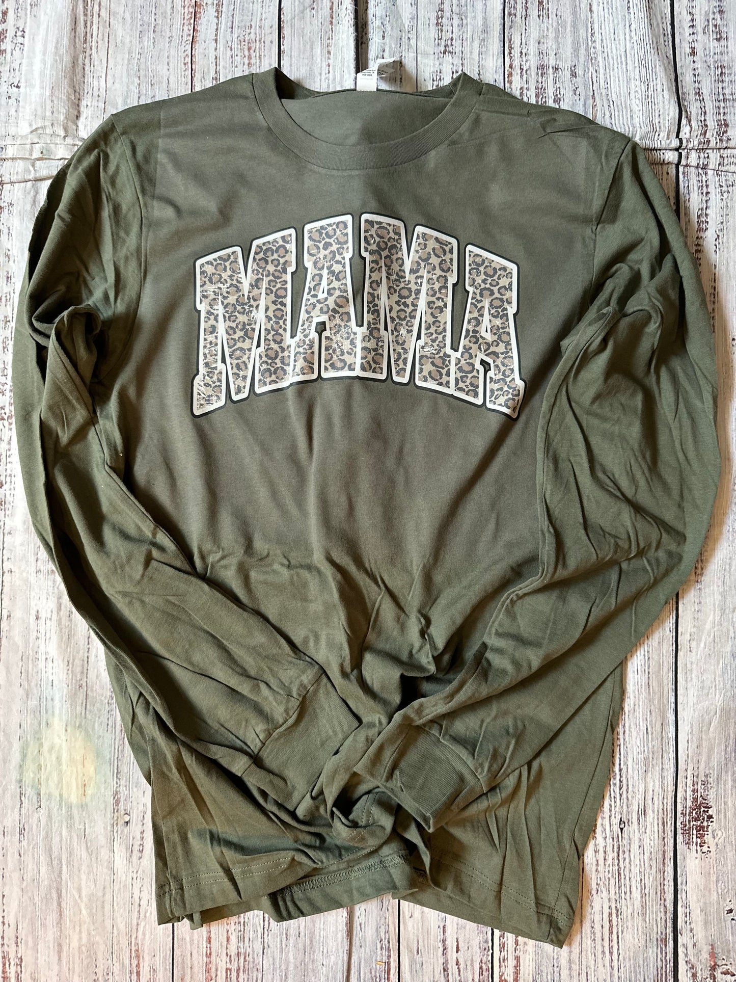 Military green mama long sleeve