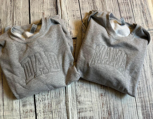 Mama & Dad embroidered crews