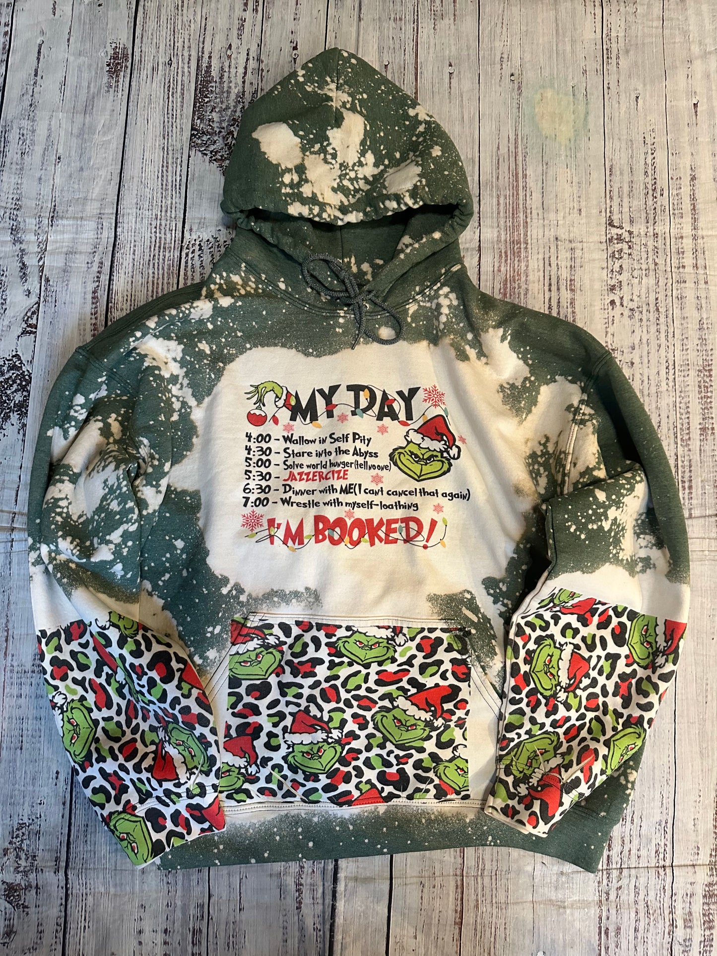 My day green guy bleached hoodie