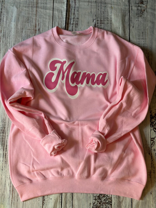 Pink mama cursive crew