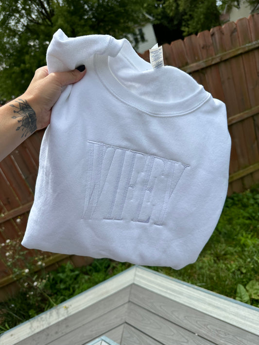 Wifey embroidered crew