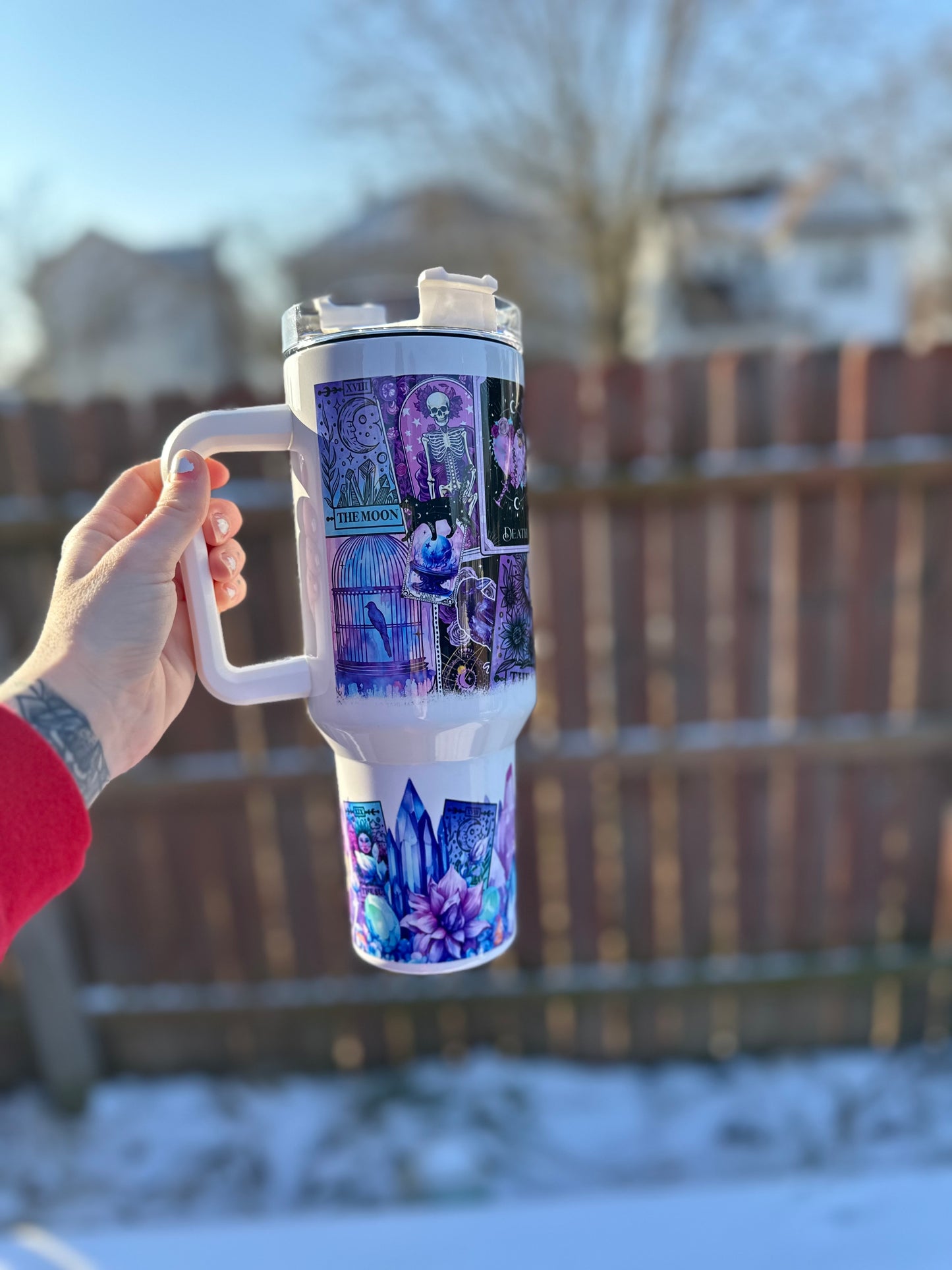 Bright tarot card 40oz tumbler