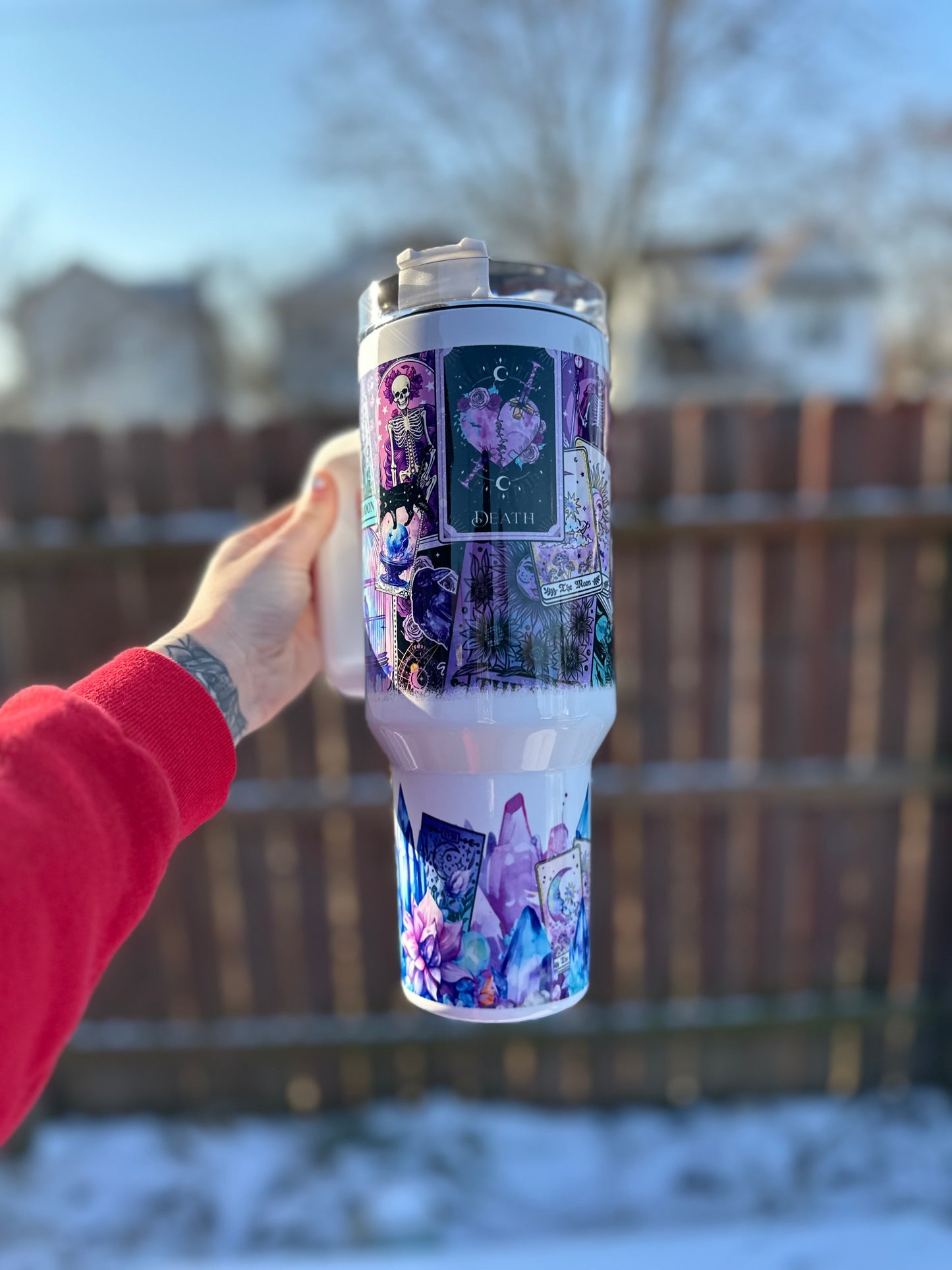 Bright tarot card 40oz tumbler