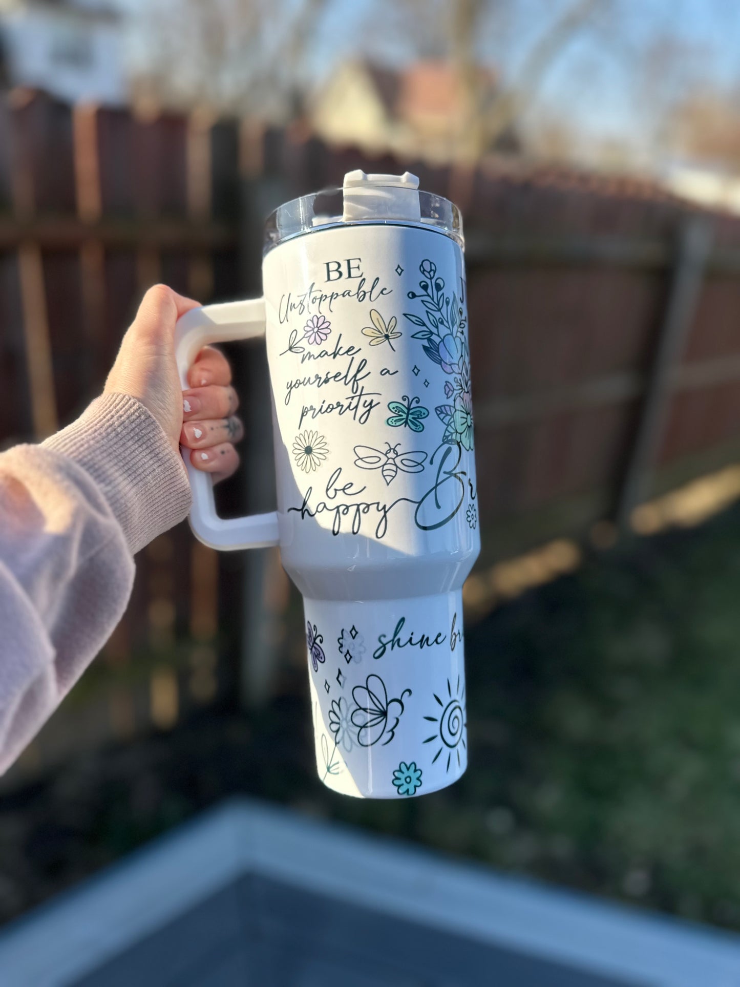 Just breathe 40oz tumbler